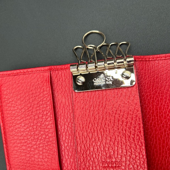 Authentic Gucci Key Case Color Red Women Fashion W 9.5cm H 7cm D 1cm - Picture 6 of 14